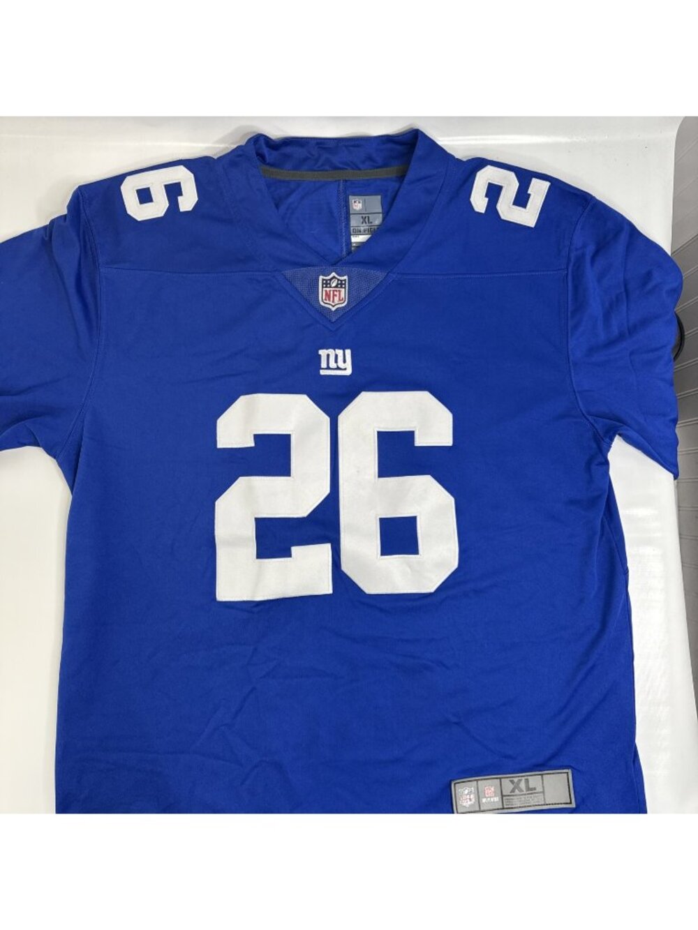 Saquon Barkley #26 New York Giants Nike Air On The Men Size XL Blue NFL Jersey